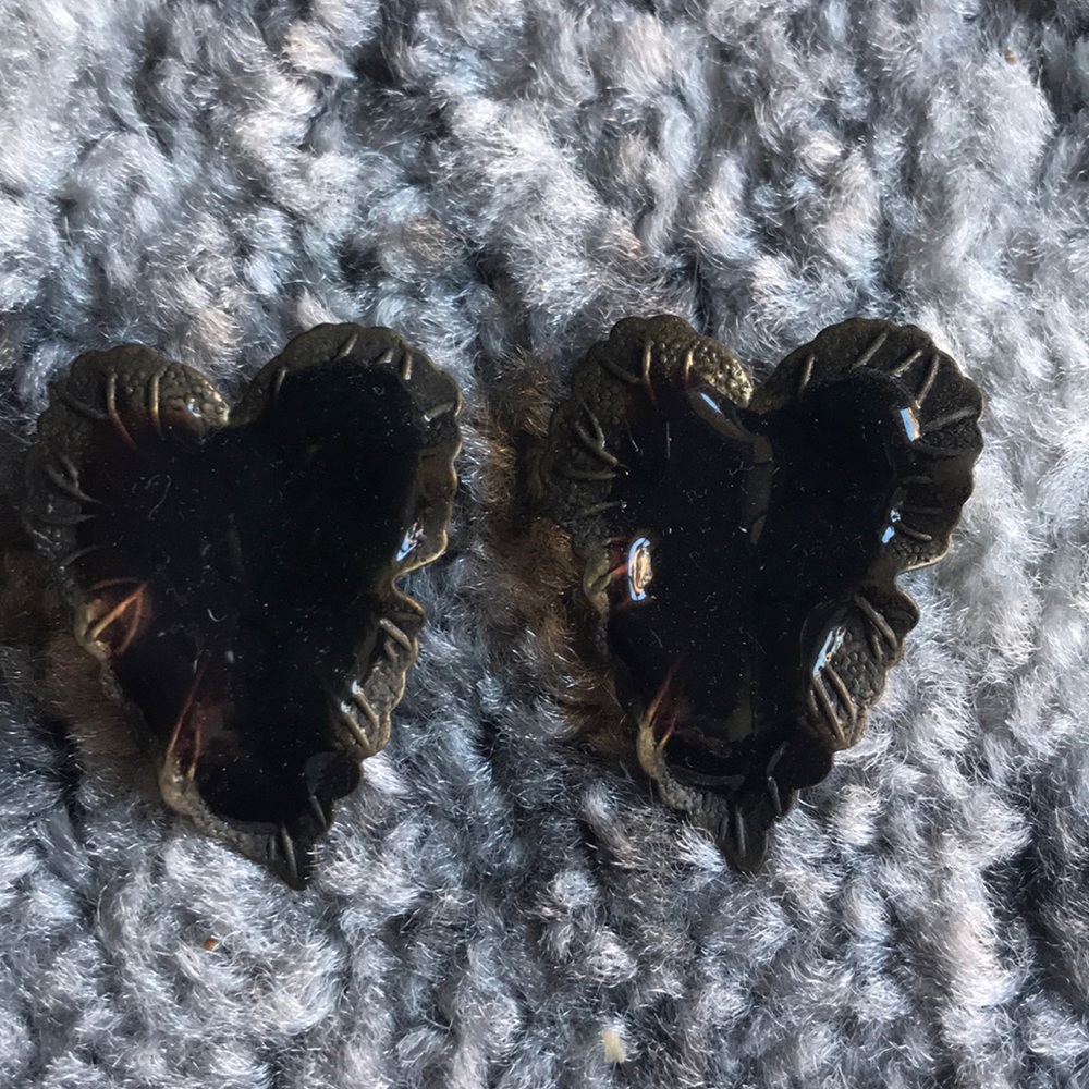 Heart shaped stud earrings